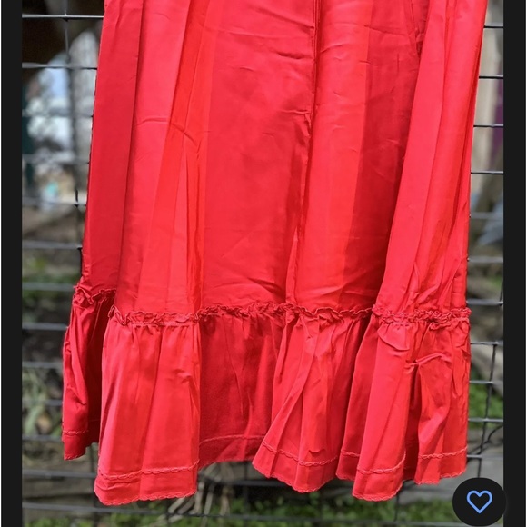 Vintage Red Taffeta Slip petticoat W/ Ruffle maxi - Picture 2 of 4